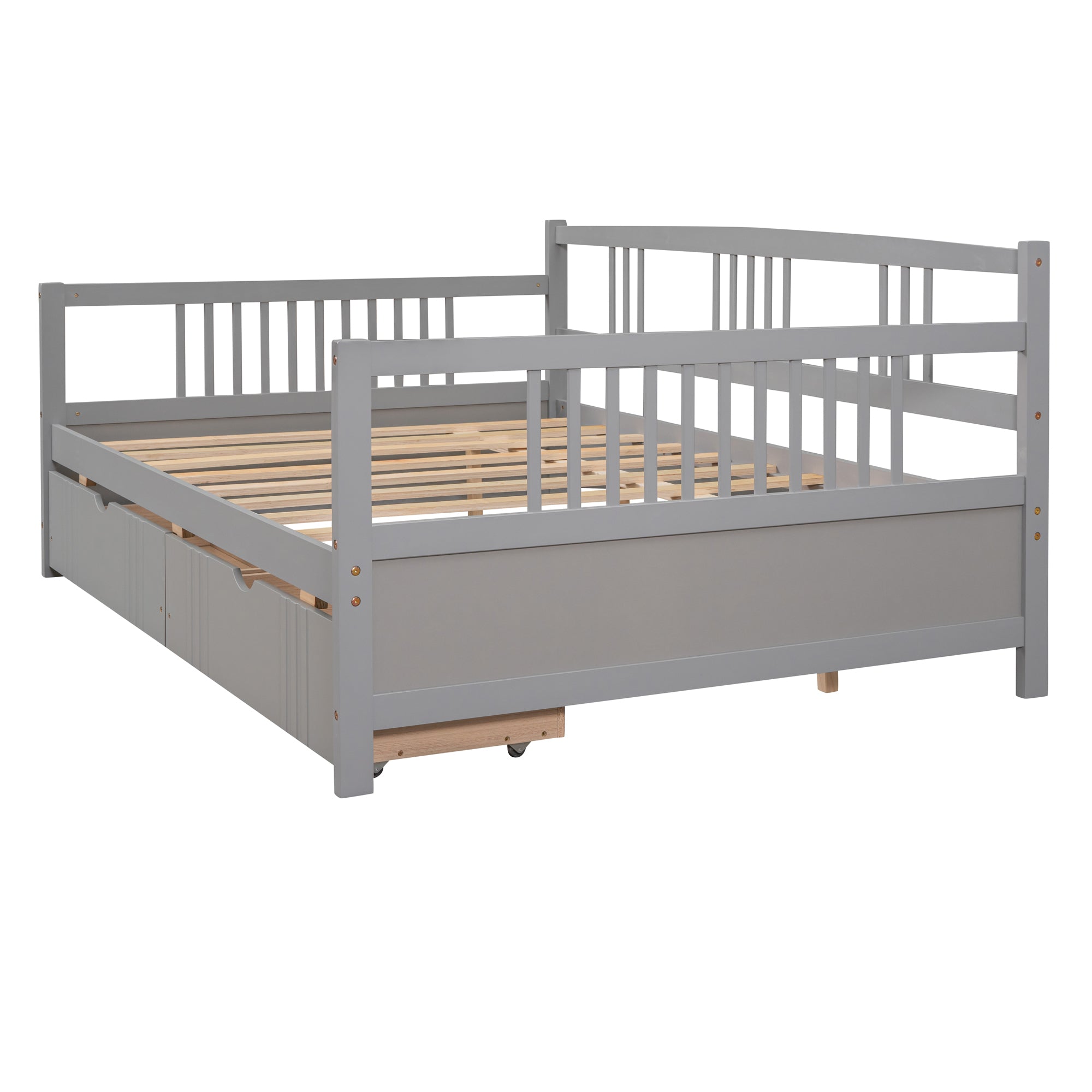 Full Size Daybed Wood Bed with Two Drawers,Gray(OLD  SKU:LP000058AAE) - Atlantic Fine Furniture Melbourne FL