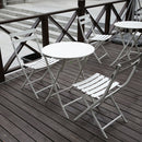 3 Piece Patio Bistro Set Of Foldable Round Table And Chairs