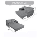 Modern Convertible Sleeper Sofa Bed With Pull-Out Queen Design, Side Storage & Thick Cushions