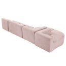 Upholstered Sofa Free Combined Sofa Couch With 2 Chaise Lounge And Five Back Pillows For Living Room