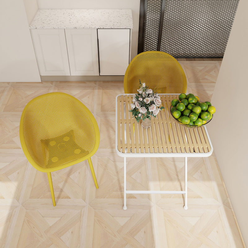2 Piece Durable Single Chair With Mesh Hollow Out Design