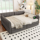 Upholstered Platform Bed With USB And 2 Drawers