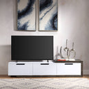 Orion - TV Stand - White High Gloss & Rustic Oak