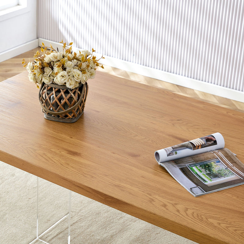 Modern Minimalist Wooden Table With Acrylic Legs
