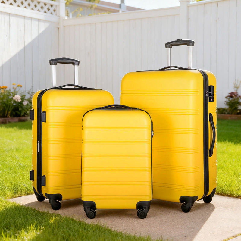 3 Piece Luggage Set Hardside Spinner Suitcase With Tsa Lock 20" 24" 28" Available