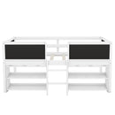 Low Loft Bed With Movable Shelves And Ladder, Decorative Chalkboard Guardrail