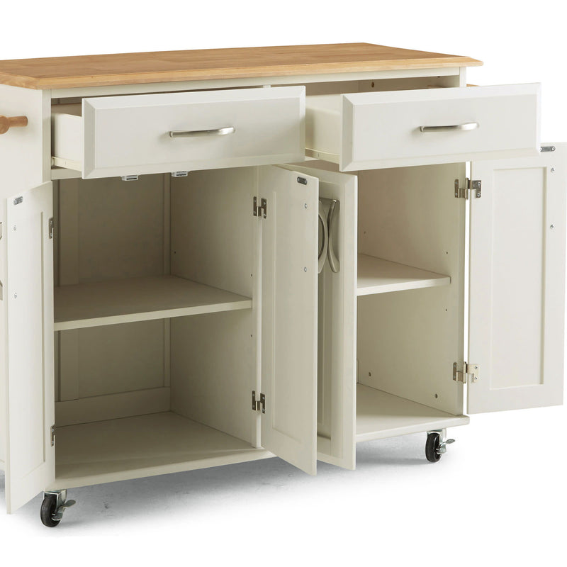 Blanche - Kitchen Cart - White - Wood - 36"