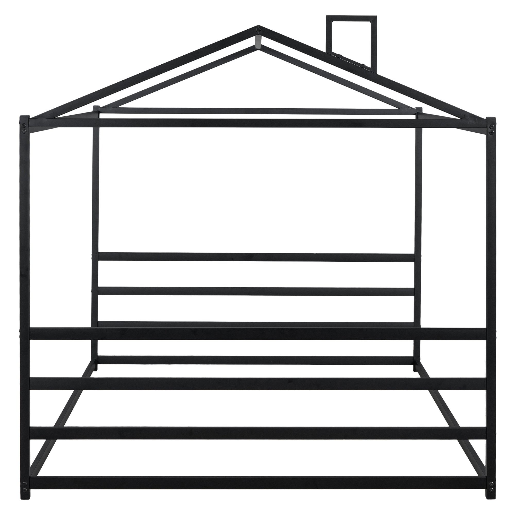 Metal House Shape Platform Bed, Black, Queen - Atlantic Fine Furniture Melbourne FL