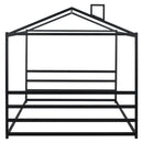 Metal House Shape Platform Bed, Black, Queen