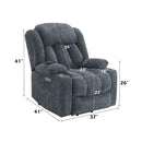 Omarion - Power Recliner With Lift, Heating & Massage - Blue Chenille