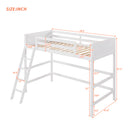 Solid Wood Twin Size Loft Bed with Ladder(White)(OLD SKU: WF191903AAK)