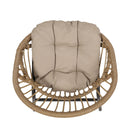 Outdoor Accent Chair With Curved Back And Basket Frame, (Set of 2) - Light Brown / Beige