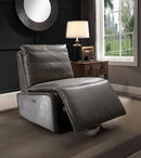 Metier - Recliner - Gray Top Grain Leather & Aluminum - Atlantic Fine Furniture Inc