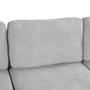 Upholstered 3 Seater Curved Sofa With Printed Pillows Chenille
