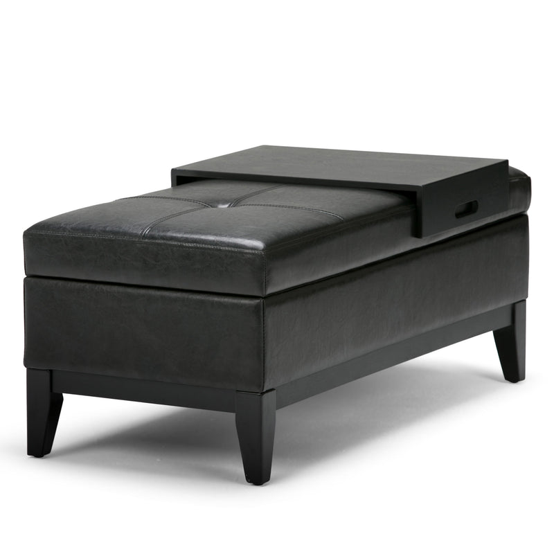 Oregon - Contemporary Storage Ottoman Bench With Tray