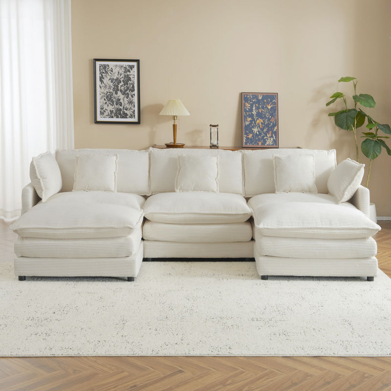Modern Modular Sectional Sofa With Side Storage Pockets For Living Room