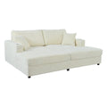 Oversized Loveseat Chaise With 2 USB Ports, 2 Cup Holders And 2 Throw Pillows