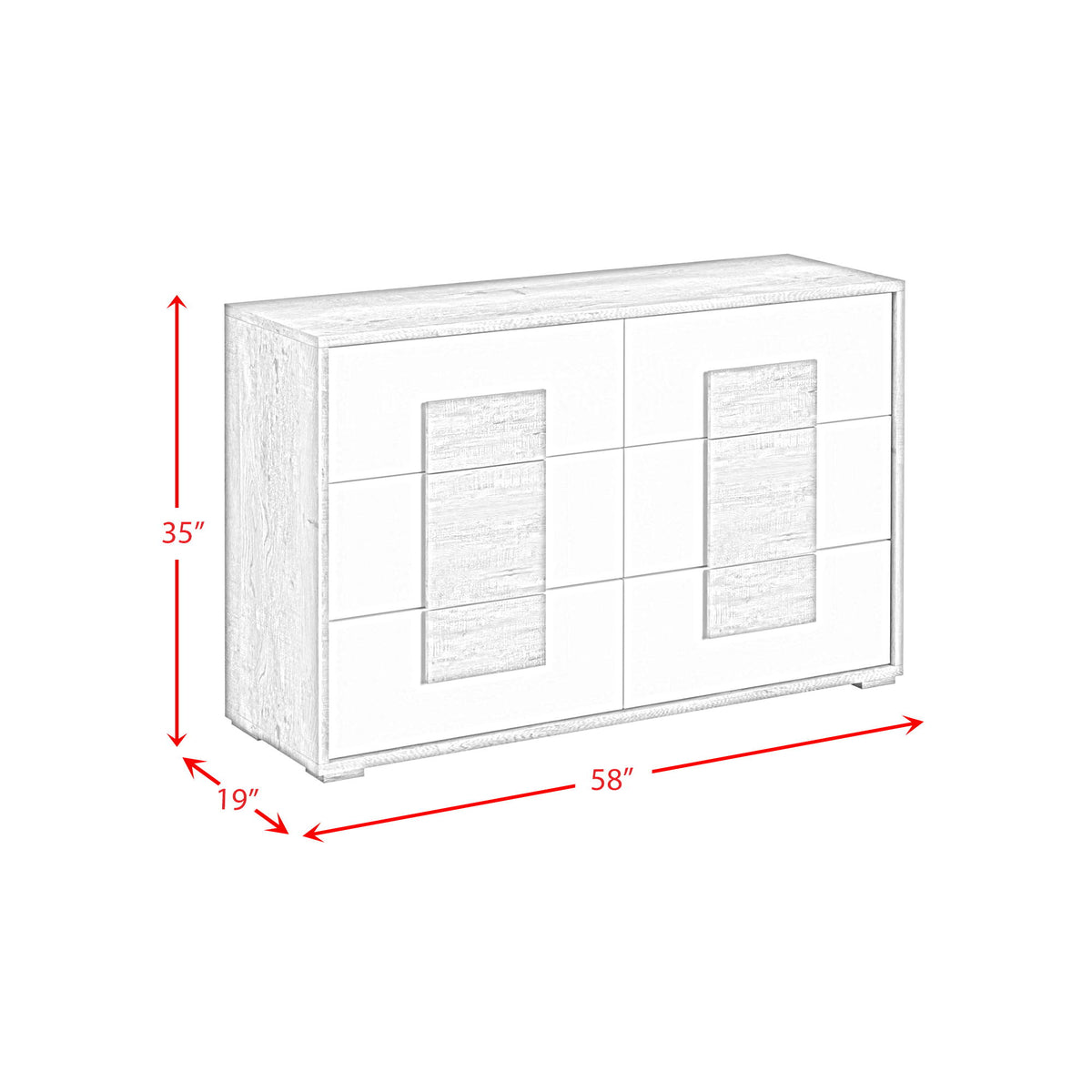 San Matteo 6-Drawer Dresser in Gray by Elements International, view 12