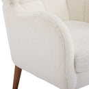 Accent Chair With Birch Wood Legs - White