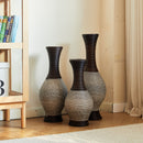 Tall Designer Floor Vase With Elegant 2 Tone