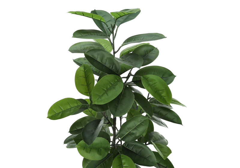 Artificial Plant, 52" Tall, Rubber Tree, Indoor, Faux, Fake, Floor, Greenery, Potted, Real Touch, Decorative - Green / Black