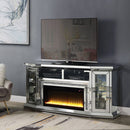 Noralie - 32" TV Stand With Fireplace & LED - Mirrored & Faux Diamonds