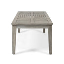 Ingenious - Outdoor Acacia Wood Coffee Table With Slat Panel Design - Light Gray
