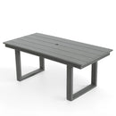 5 Piece Outdoor Dining Set For 4, Patio Table With Umbrella Hole And 4 Armrest Chairs For Backyard - Gray