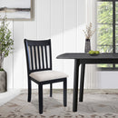 Modern Dining Chair, Wooden Back, Cushion Seats (Set of 2)
