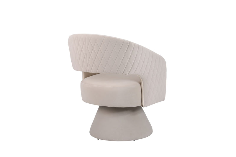 Swivel Accent Chair Armchair, Round Barrel Chair For Living Room Bedroom - Teddy Fabric