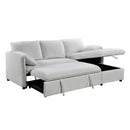 Yaroslav - Reversible Sectional Sofa With Sleeper & Storage - Cream Chenille