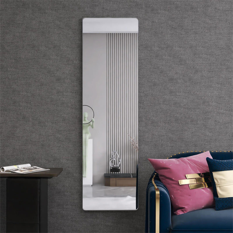 Wall Mount Mirror (Set of 2), Mdf Mirror Wall Mount At Horizontal & Vertical Hanging - White