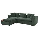 Modern L Shaped Sectional Sofa With Chenille Upholstery And Wooden Storage