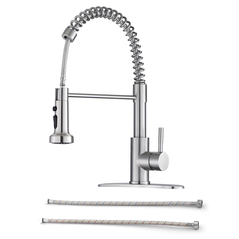 Kitchen Faucet With Pull Down Spray Head - Brushed Nickel