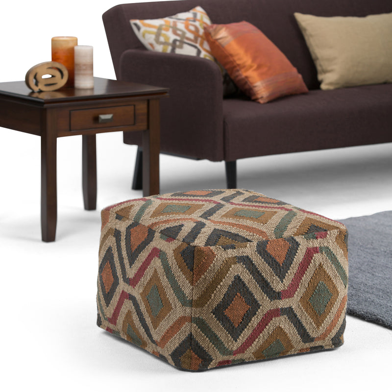 Johanna - Handcrafted Square Pouf