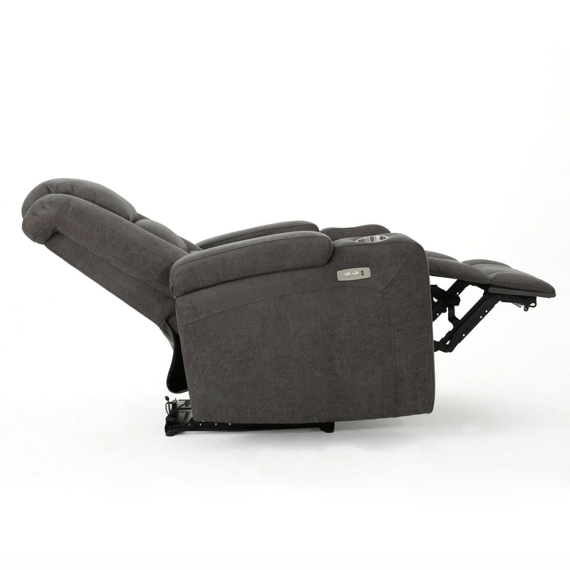 Wide Power Standard Recliner Chair With Arm Storage With USB