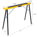 Folding Portable Saw Horses 2 Pack With Fast Open Legs, Heavy Duty For Garage And Workshop - Yellow / Black