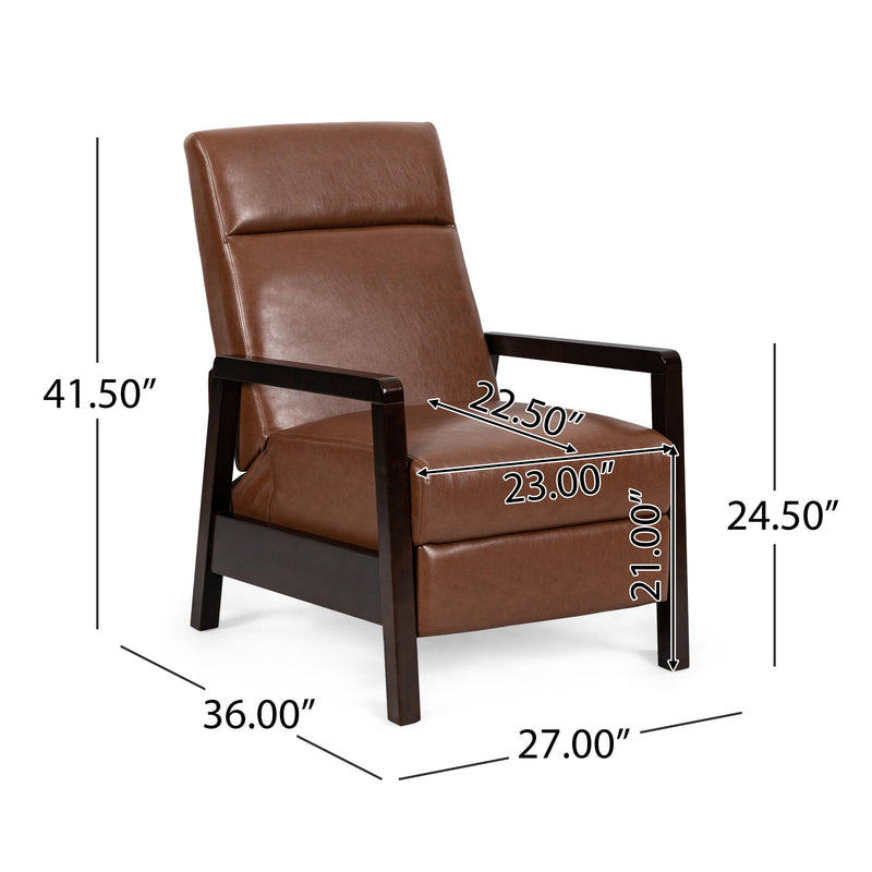 Faux Leather Upholstered Pushback Recliner