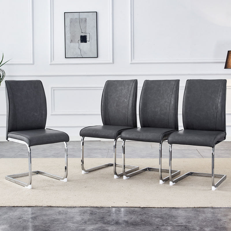 Luxury Simple Arch High Resilience Dining Chair With Arched Leg