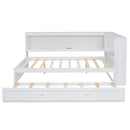 Daybed With Storage Shelves, LED, USB, And Trundle