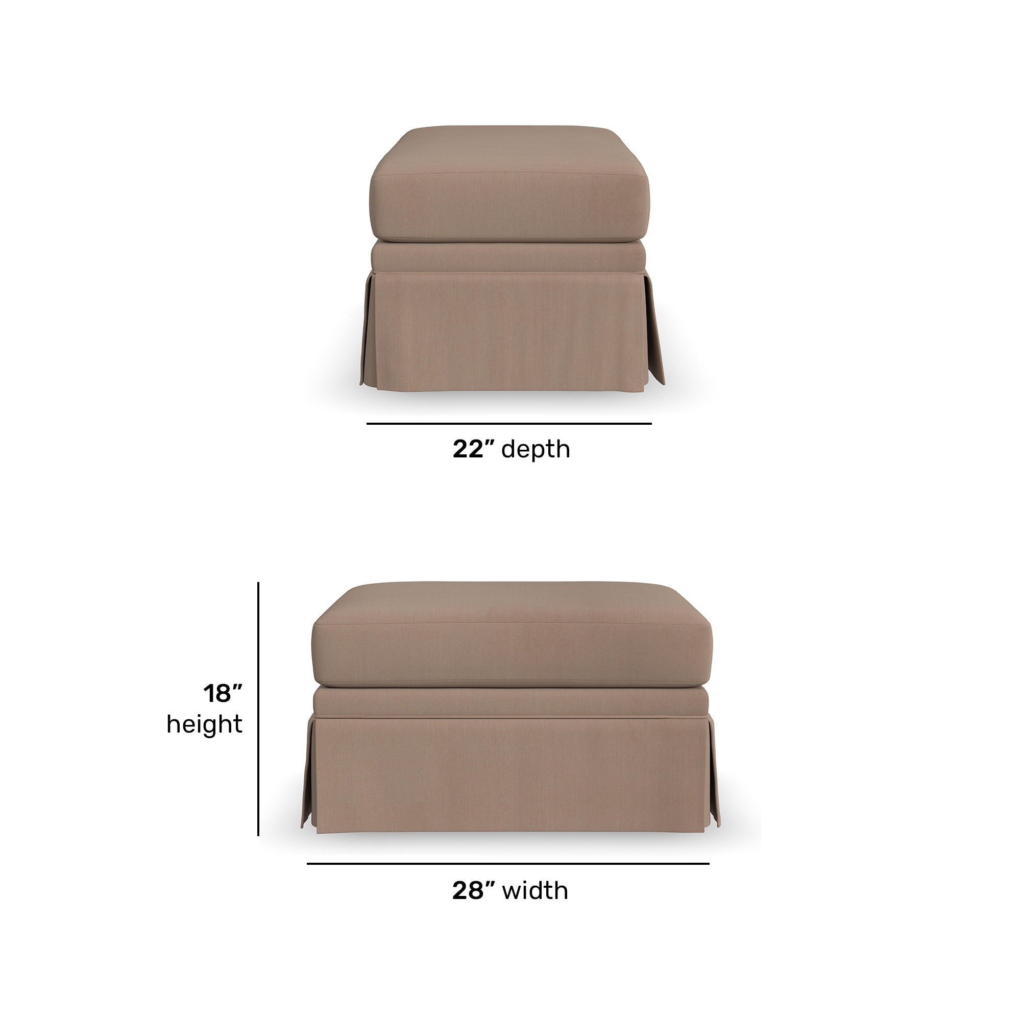 Lottie - Ottoman With Skirt Trim