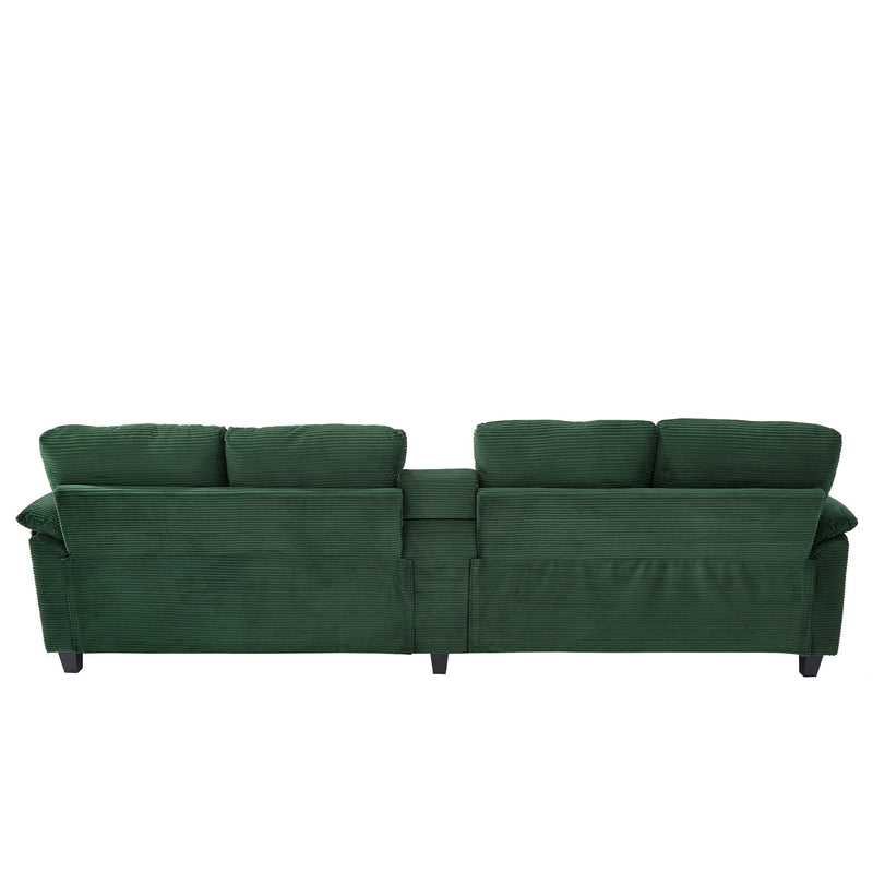 Modern U-Shaped Sectional Sofa With Storage Ottomans