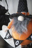 Standing Gnome With Gnome & Holding Banner, For Halloween Decor