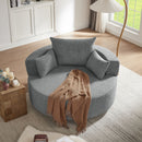 360° Swivel Accent Barrel Chair With 3 Removable Pillows For Living Room