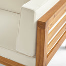 Outdoor Acacia Wood Patio Chair With Fabric Cushion