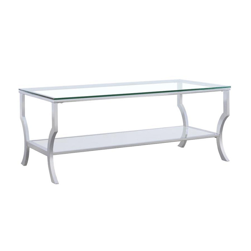 Saide - Rectangular Glass Top Coffee Table - Chrome - Atlantic Fine Furniture Inc