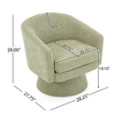 Swivel Barrel Chair With Cushioning For Living Room & Office, 360° Rotating - Green
