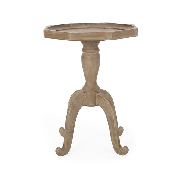 French Country Accent Table With Spider Leg Design - Natural / White