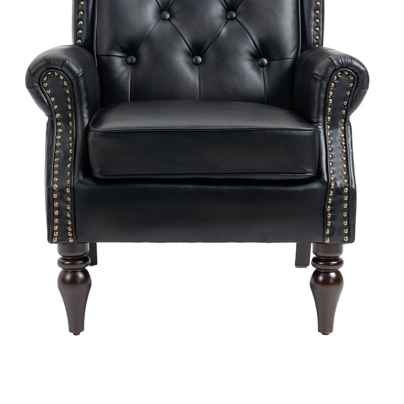 Modern Accent Armchair With Sturdy Wood Legs