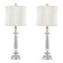 Karat - Contemporary Crystal Table Lamp (Set of 2) - Clear Crystal / Chrome / White Softback